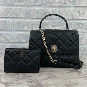 Kate Spade Natalia Quilted Leather Top Handle Satchel Crossbody & Medium Wallet